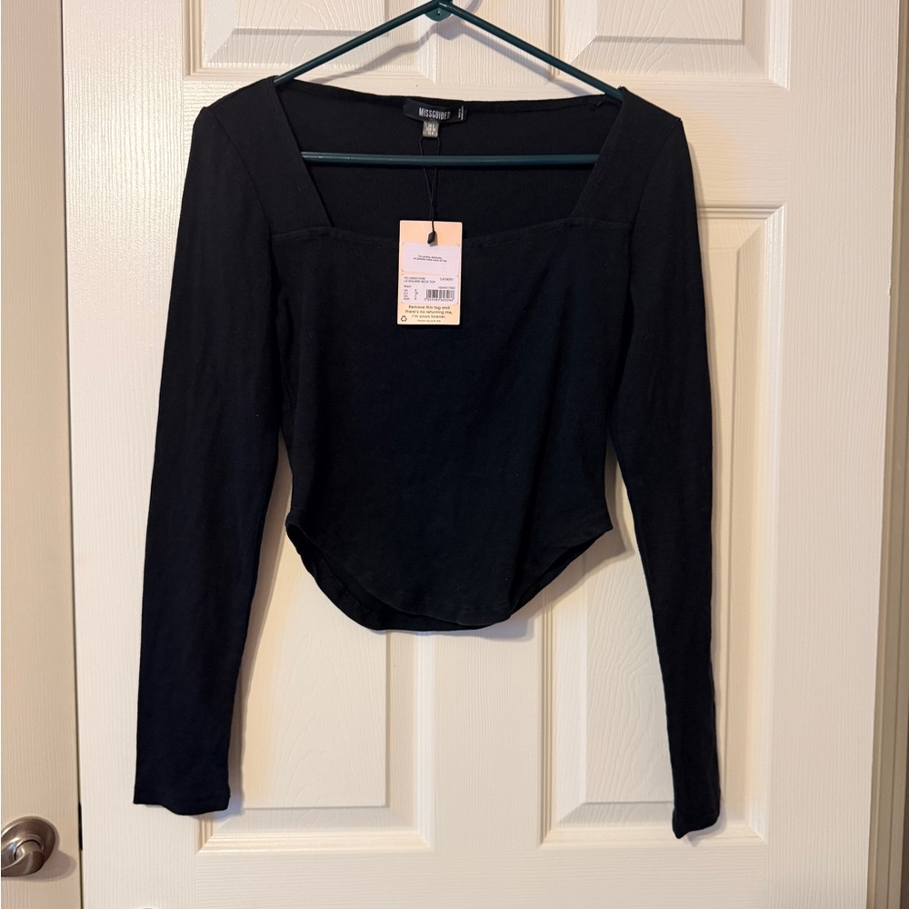 Missguided Black Long Sleeve Top